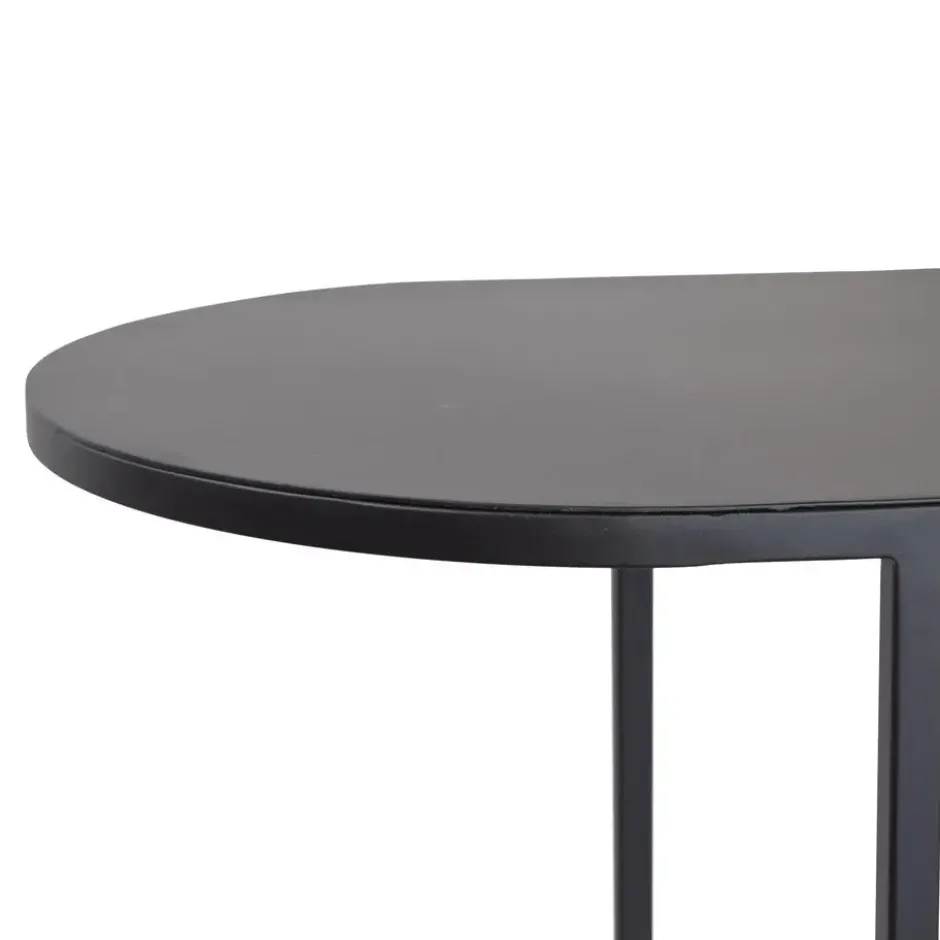 LOFT42 Oval Sidetable - Zwart - metaal - 77x70x30