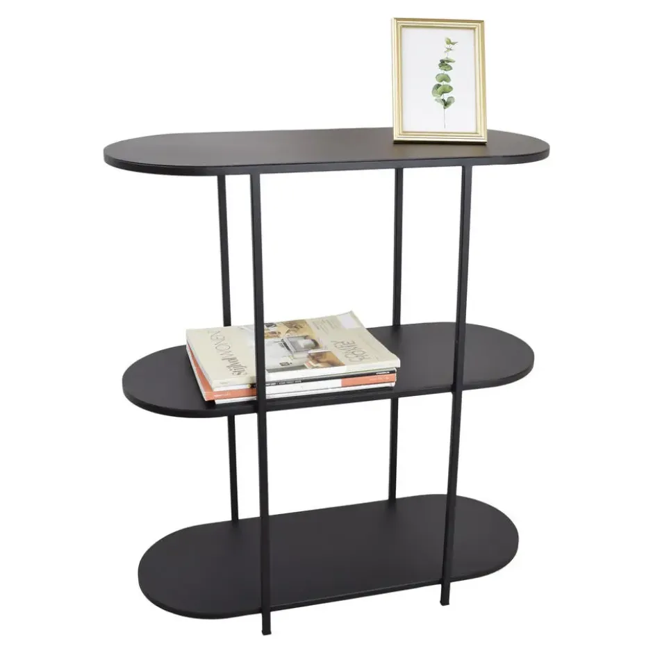 LOFT42 Oval Sidetable - Zwart - metaal - 77x70x30