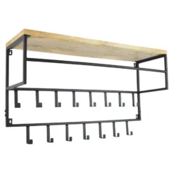 LOFT42 Petri Kapstok - 15 haken - Metaal - Zwart - 100x57x30