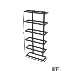 LOFT42 Pinot Wandwijnrek - 6 flessen - Metaal - Zwart
