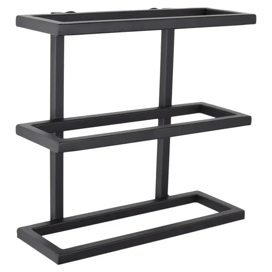 LOFT42 Pinot Wandwijnrek - 3 flessen - Metaal - Zwart - 26x27x11