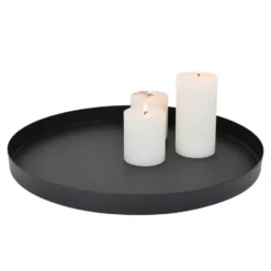 LOFT42 Serva Metalen Dienblad – Zwart – Ø40 cm