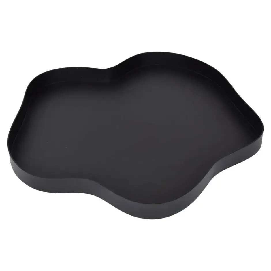 LOFT42 Serva Organisch Metalen Dienblad – Zwart – Ø40 cm