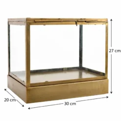 LOFT42 Showy Glazen Display Box Antiek Messing - Metaal - (27x30x20)
