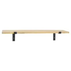 LOFT42 Wally Wandplank met Mangohout Zwart - Industrieel - 1,6x70x16