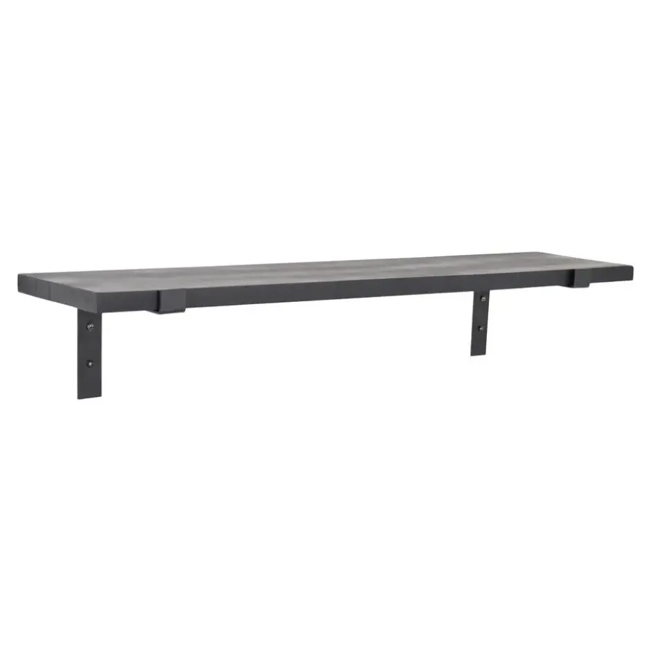LOFT42 Wally Wandplank Zwart Mangohout - Industrieel - 70x16x1,6