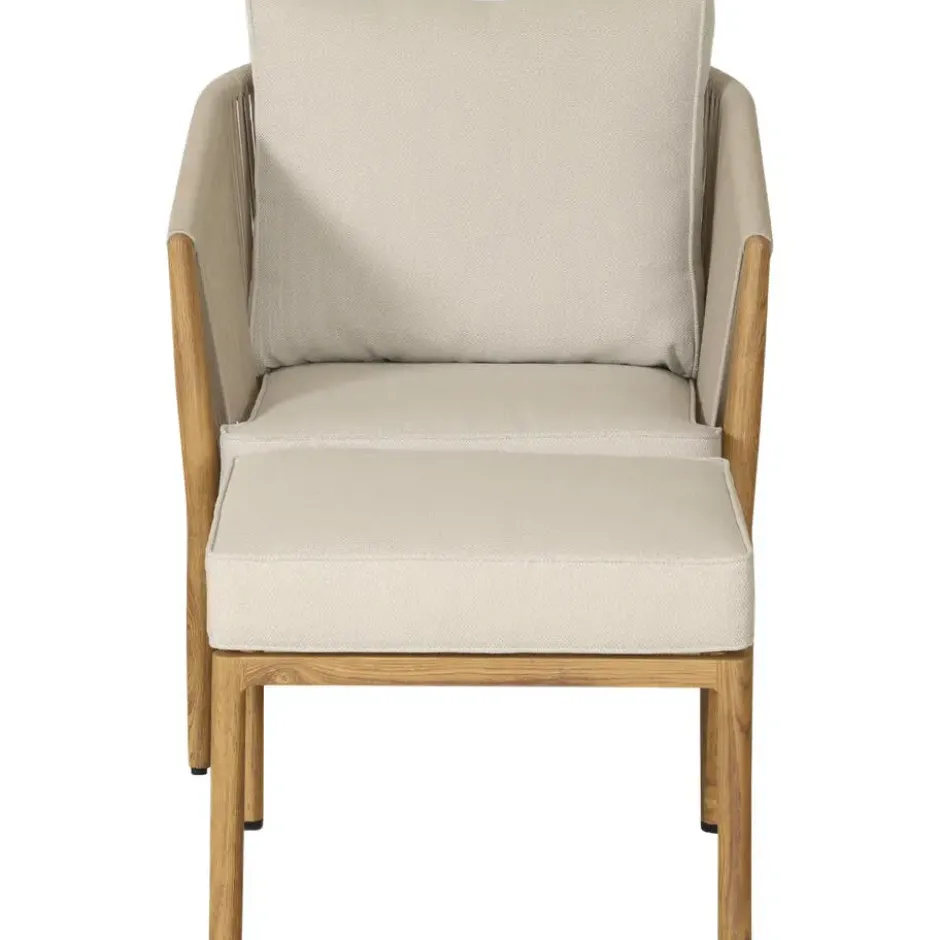 Loungestoel Bandol met voetenbankje - beige