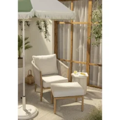 Loungestoel Bandol met voetenbankje - beige