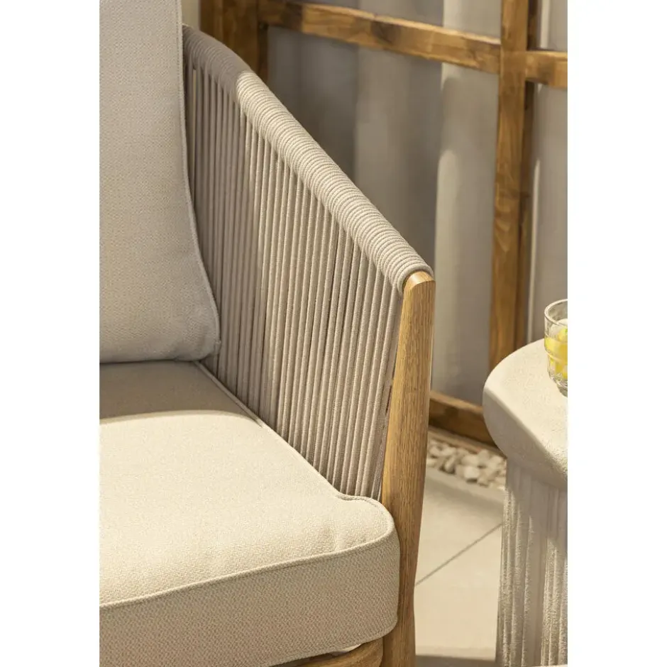 Loungestoel Bandol met voetenbankje - beige