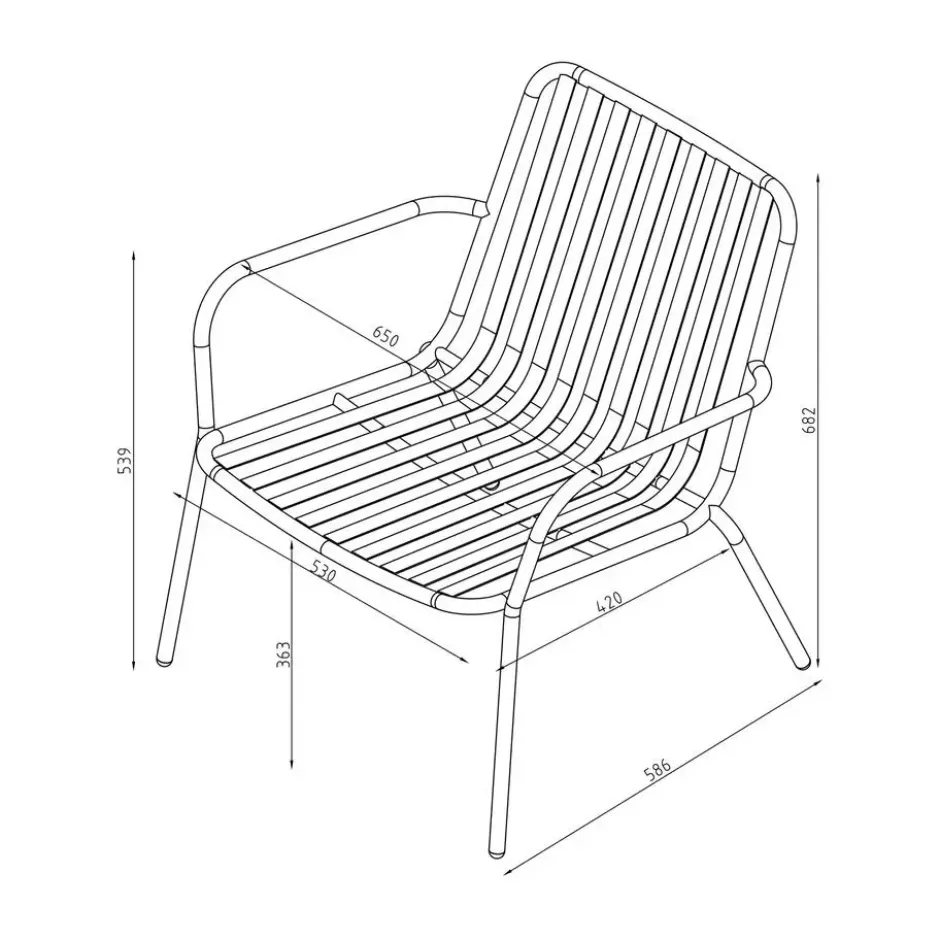 Loungestoel Vence - zand - 68x65x65 cm