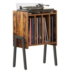 LP Opbergsysteem - Platenrek - LP Houder - Vinyl Houder - MDF - Bruin Vintage