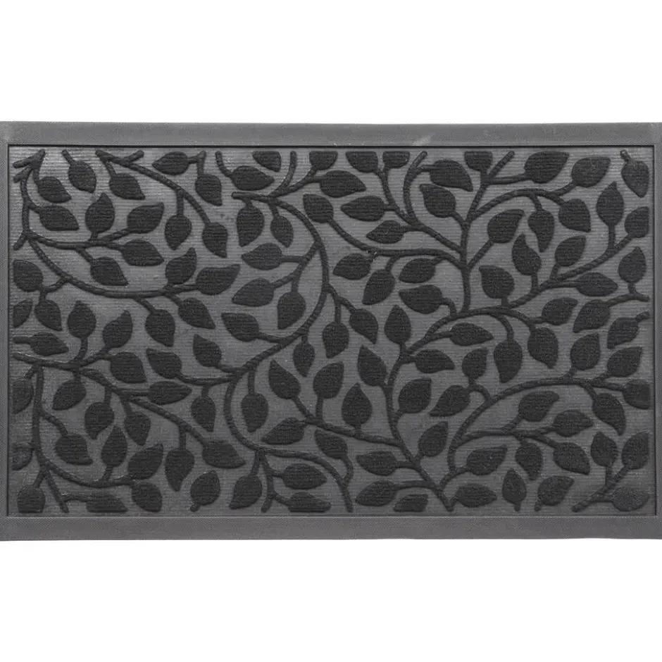 Luance Deurmat - zwart - rubber - rechthoek - 75 x 45 cm