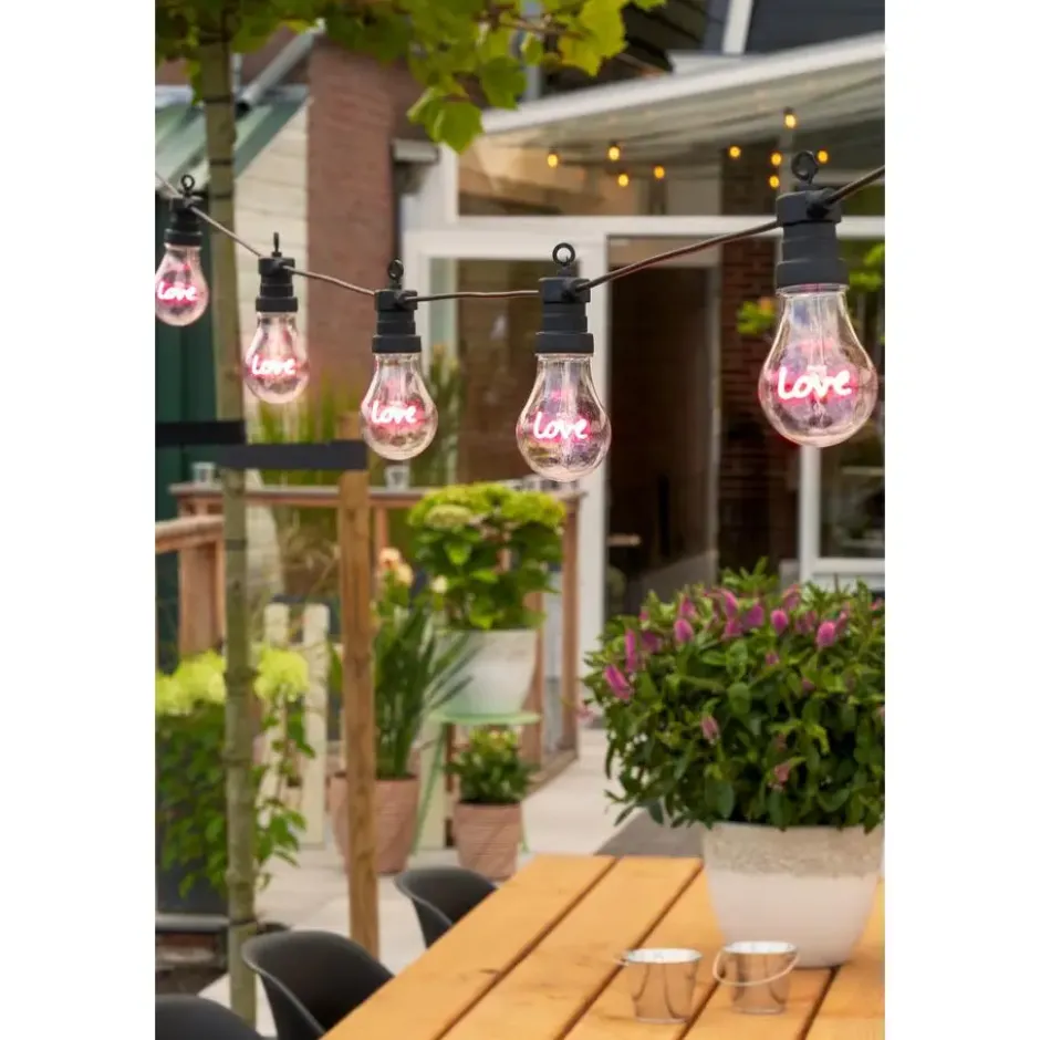 Luca Lighting Love LED Lichtsnoer Buiten - L450 cm - Roze
