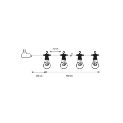 Luca Lighting Smiley LED Lichtsnoer Buiten - L450 cm - Geel