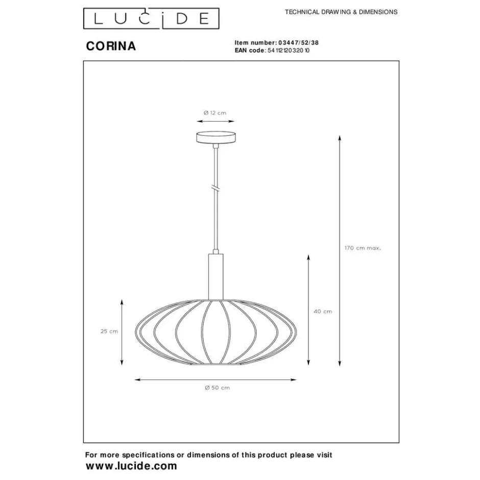 Lucide CORINA Hanglamp - Beige