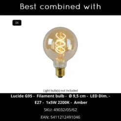 Lucide DANZA Hanglamp - Zwart