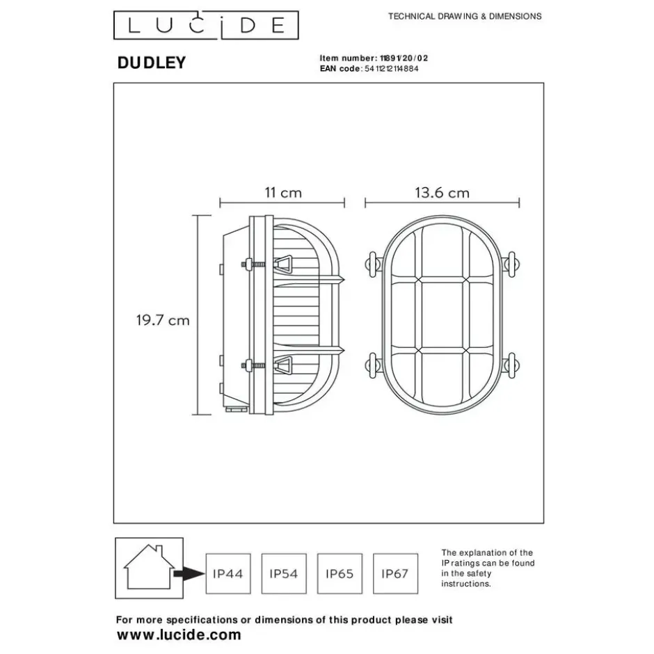 Lucide DUDLEY Wandlamp - Mat Goud / Messing