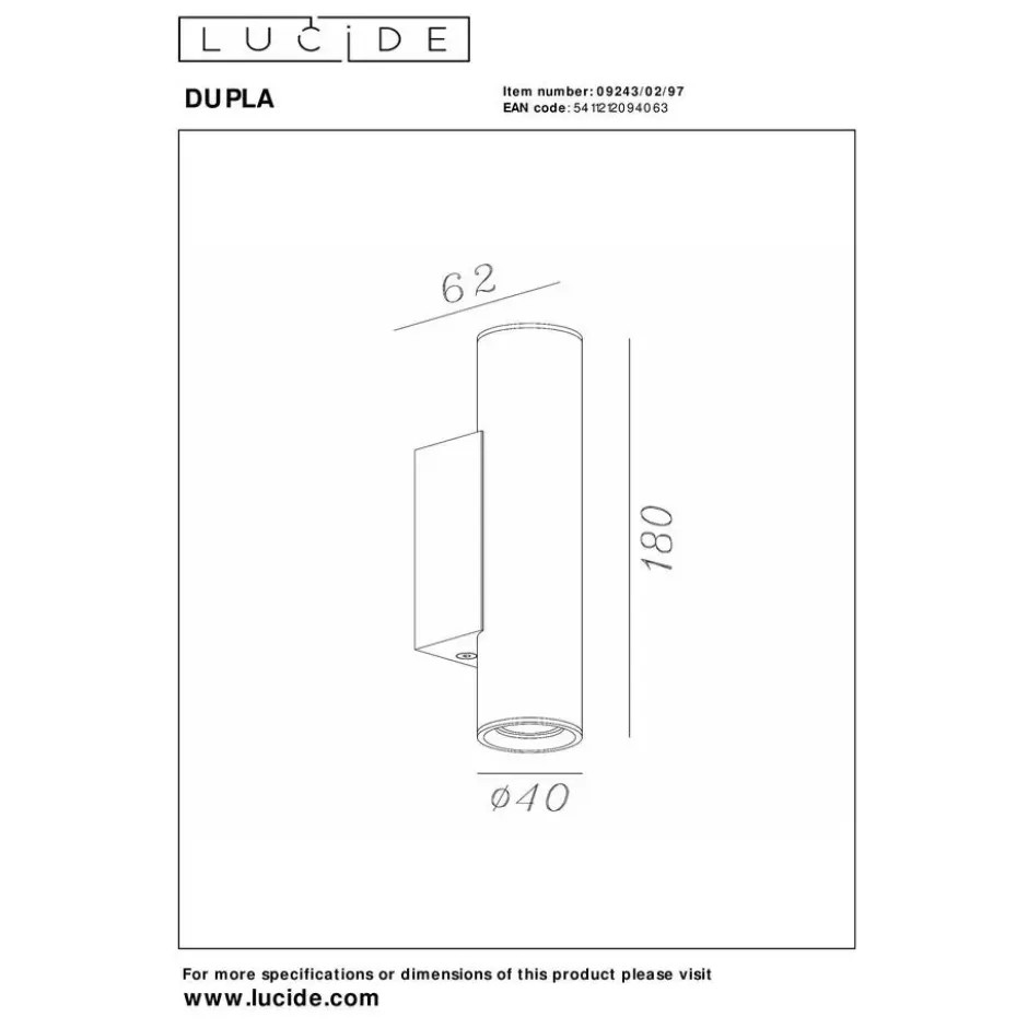 Lucide DUPLA Wandspot - Koffie