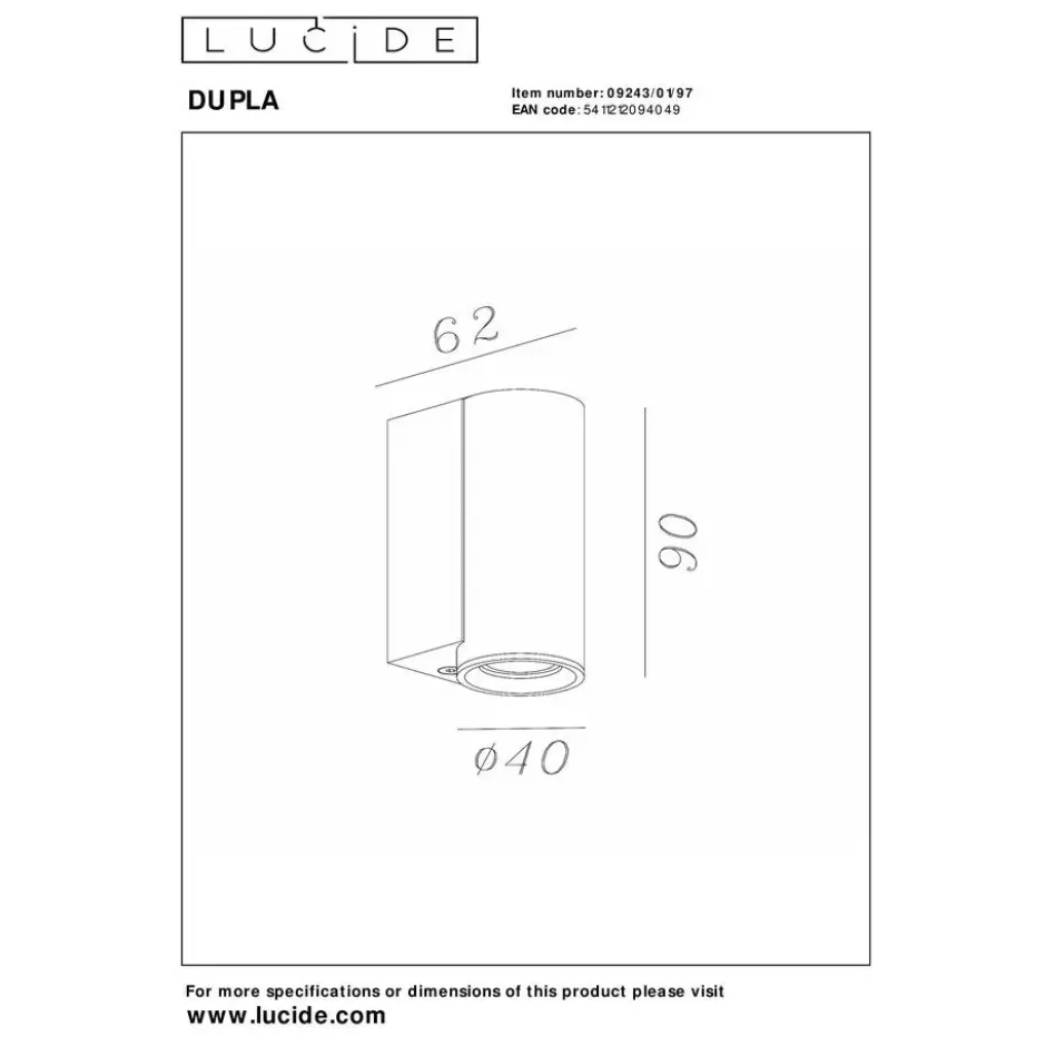 Lucide DUPLA Wandspot - Koffie