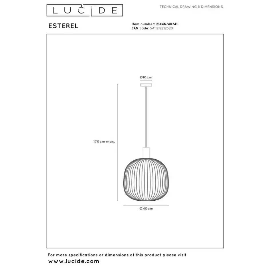 Lucide ESTEREL Hanglamp - Taupe