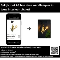 Lucide EXTRAVAGANZA CHIMP Wandlamp - Zwart