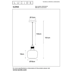 Lucide ILONA Hanglamp - Amber