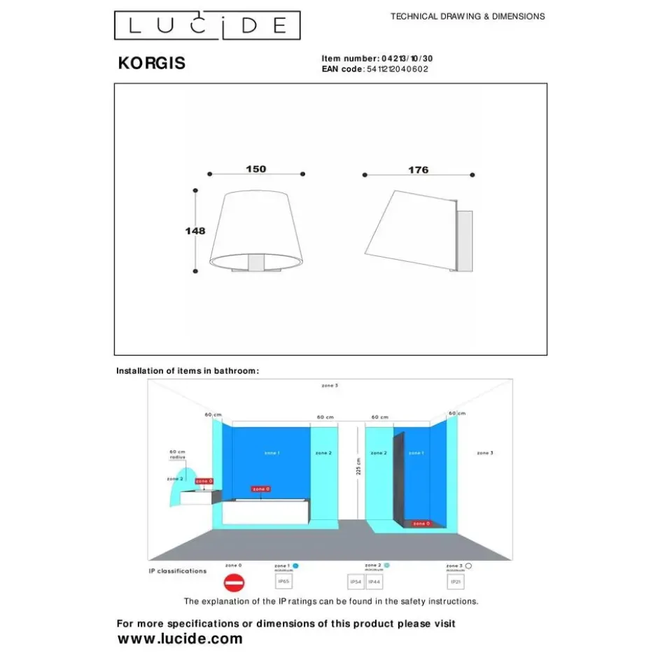 Lucide KORGIS Wandlamp - Transparant