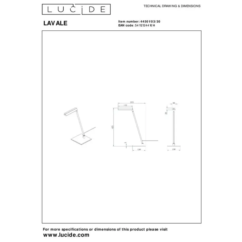 Lucide LAVALE Bureaulamp - Zwart