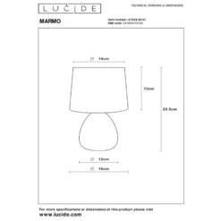 Lucide MARMO Tafellamp - Wit