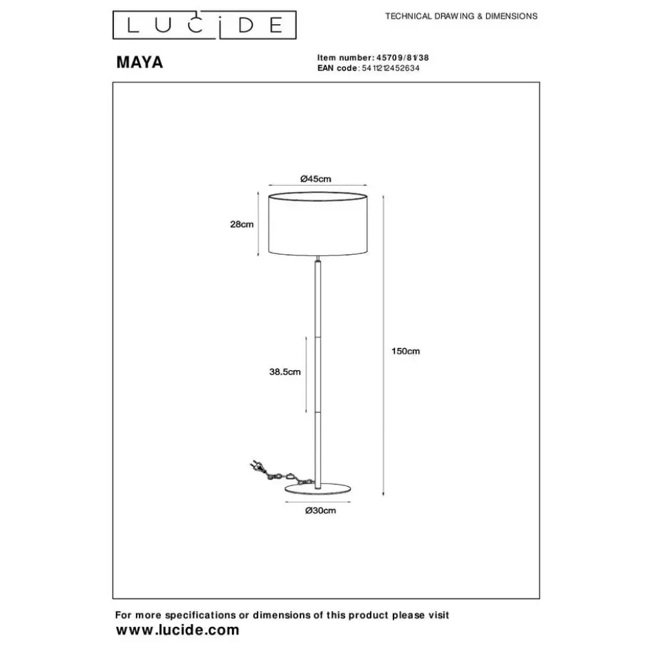 Lucide MAYA Vloerlamp - Beige