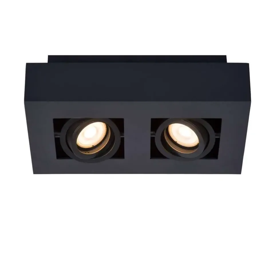Lucide plafondspot Xirax 2 lamp - zwart