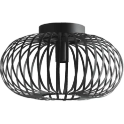Lucide plafonnière Manuela - zwart - Ø40x23 cm