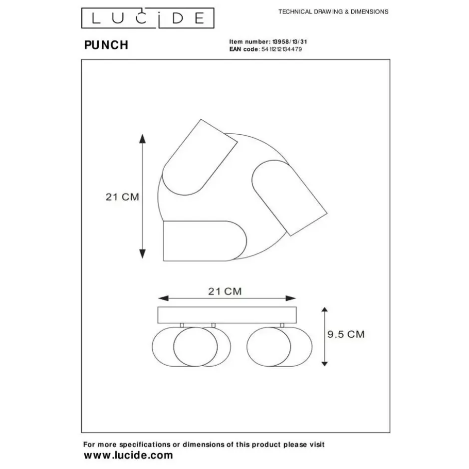 Lucide PUNCH Plafondspot - Wit