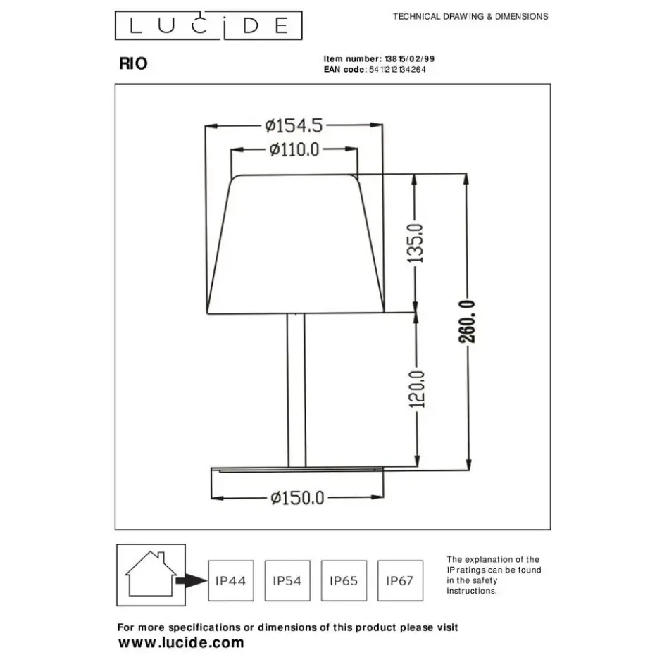 Lucide RIO Tafellamp - Multicolor