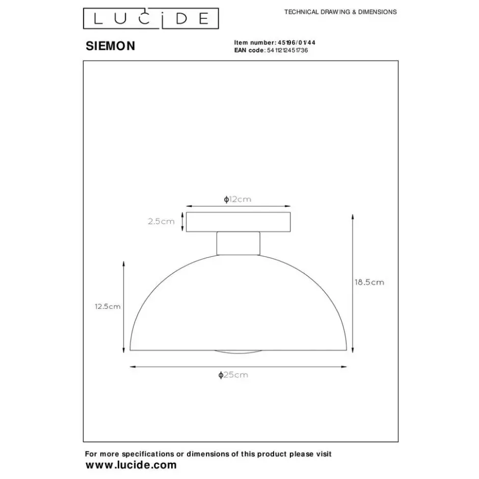 Lucide SIEMON Plafonnière - Okergeel