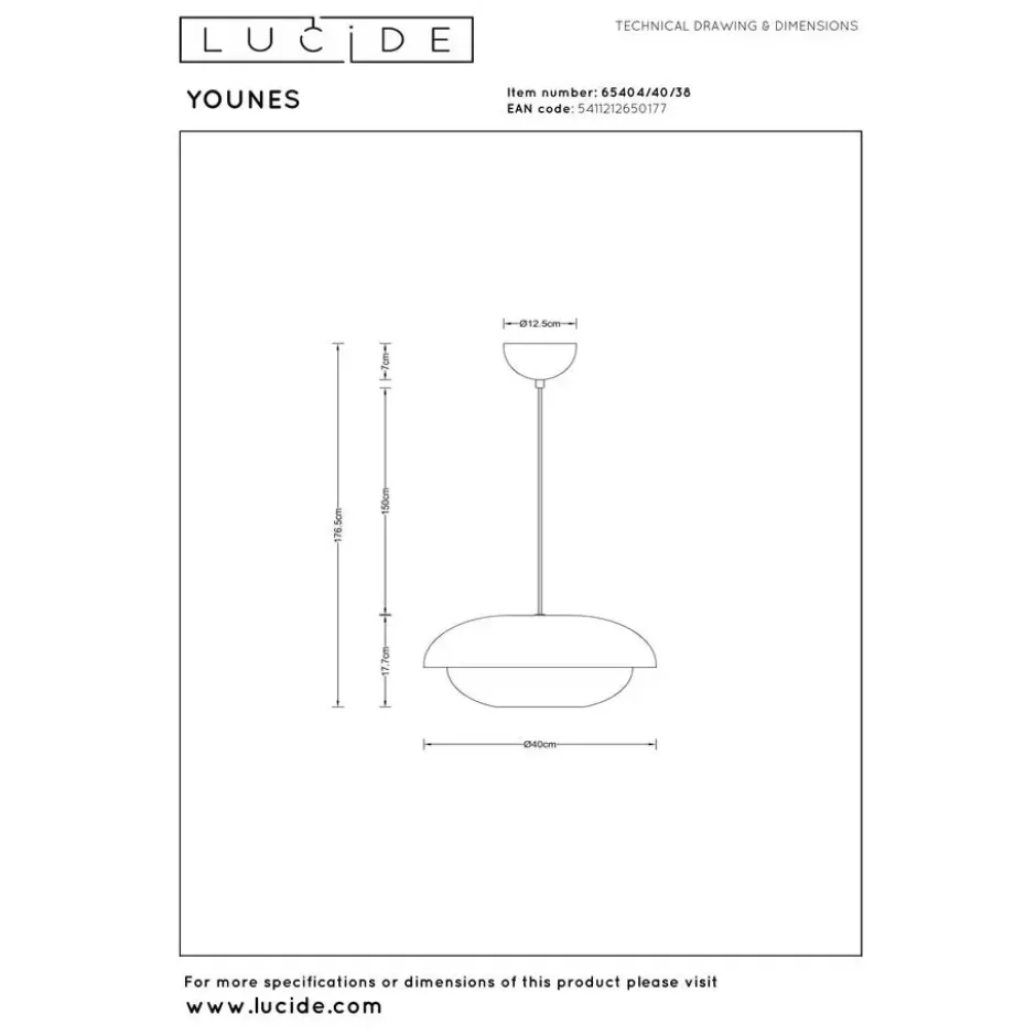 Lucide YOUNES Hanglamp - Beige