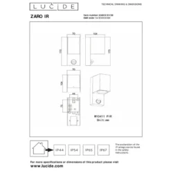 Lucide ZARO Wandspot - Zwart