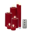 Lumineo LED kaarsen set - 7-delig - rood - met afstandsbediening