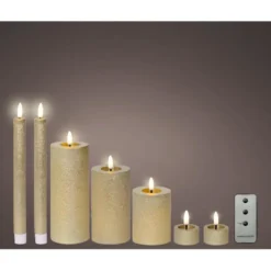 Lumineo LED kaarsen set - 3x st - lichtroze - afstandsbediening