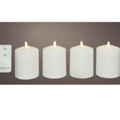 Lumineo LED kaarsen set - 4x stuks - wit - kerkkaarsen