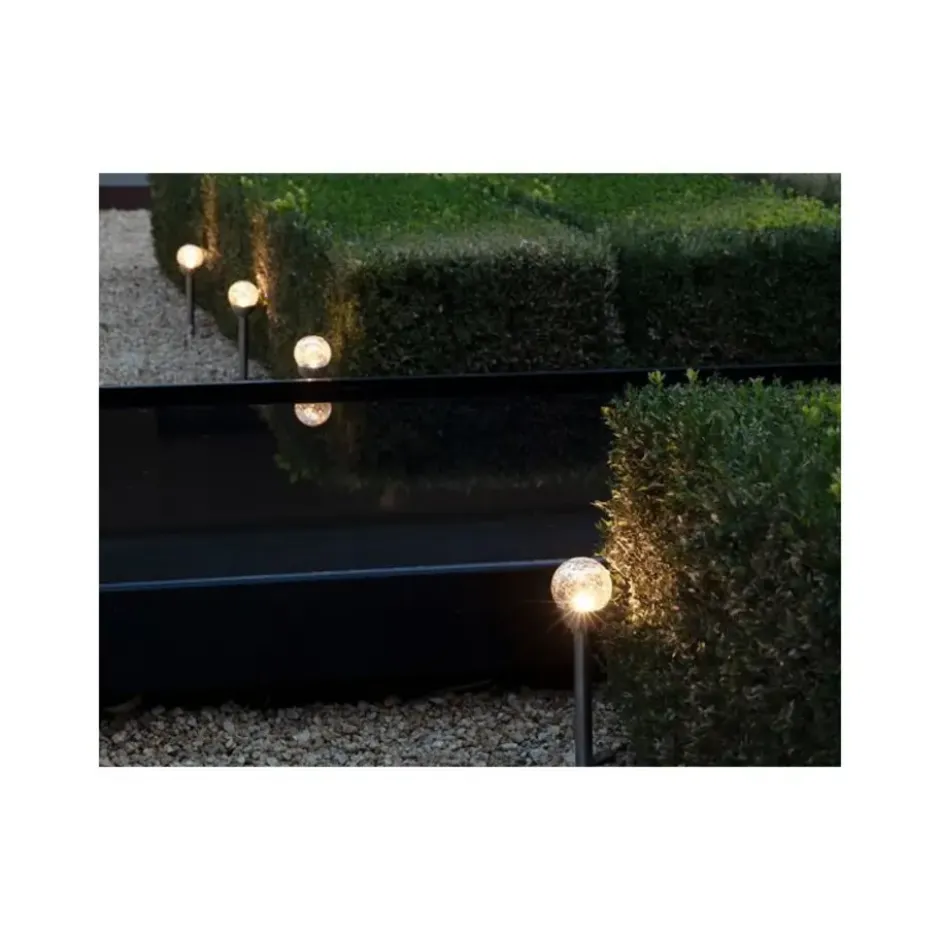 Lumineo LED tuinlampjes instekers - solar - ronde bol - 30 cm