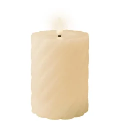 Lumineo Luxe LED kaars - creme wit - D7,5 x H12,3 cm - timer