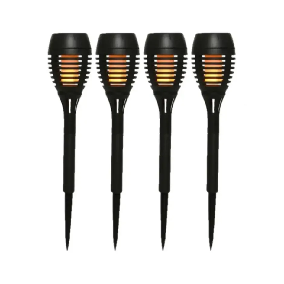 Lumineo Tuinfakkels - 4x stuks - Solar licht - vlameffect - 27 cm