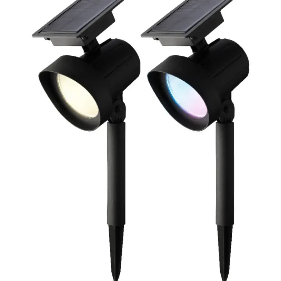 Lumineo Tuinverlichting spots - 2 stuks - solar - 31 cm