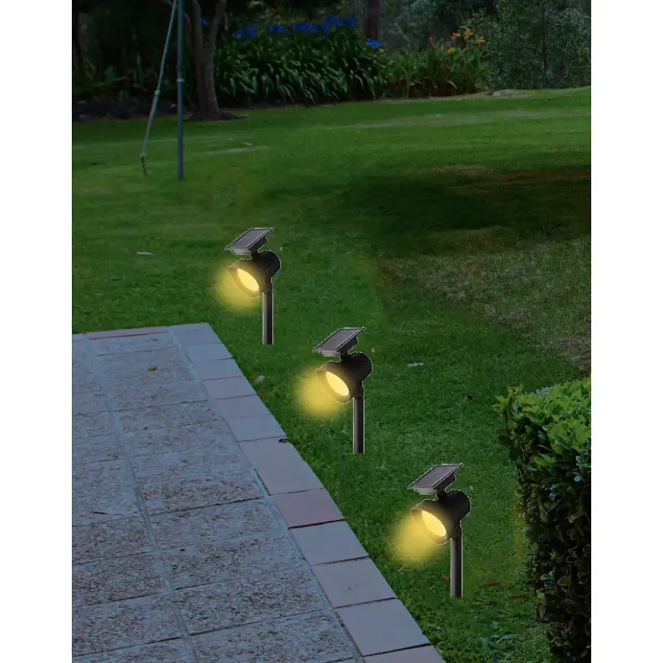 Lumineo Tuinverlichting spots - 2 stuks - solar - 31 cm
