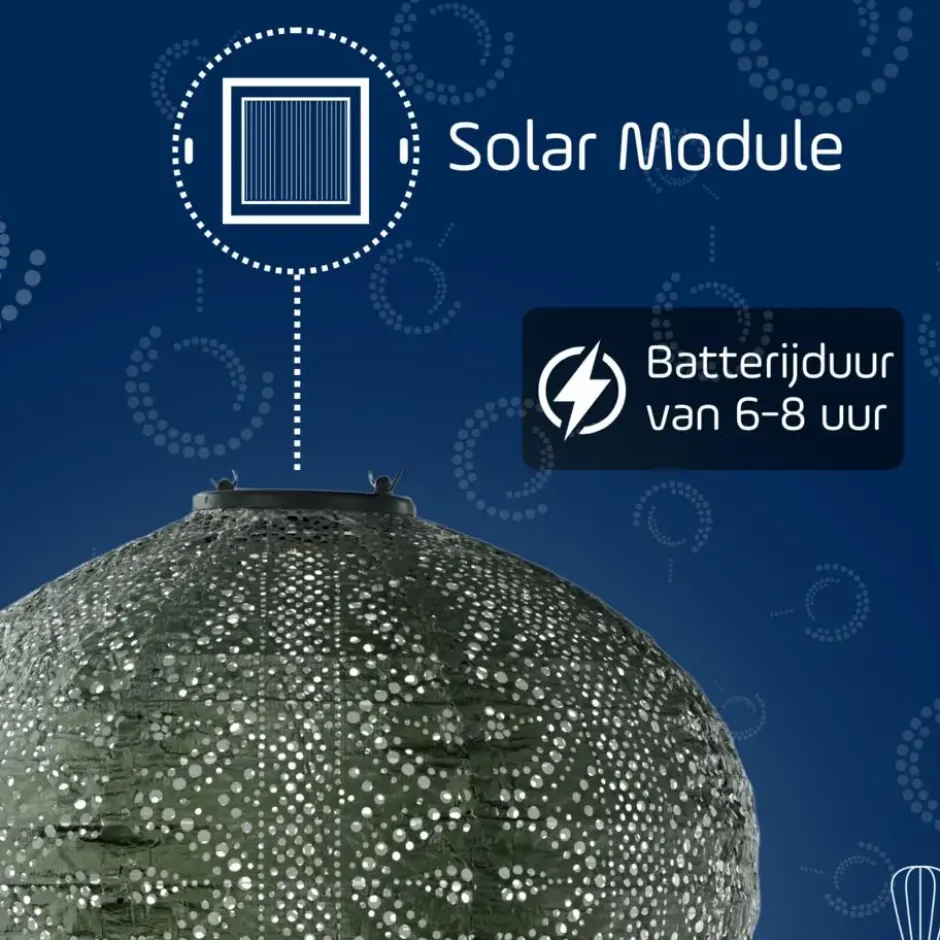 Lumiz Lampion op zonne energie - Solar tuinverlichting - Monaco Set - 3 stuks