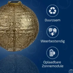 Lumiz Solar Buitenlampion - Bazaar Rond - 30 cm - Goud