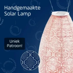 Lumiz Solar Buitenlampion - Bazaar Long Oval - 20 cm - Roze