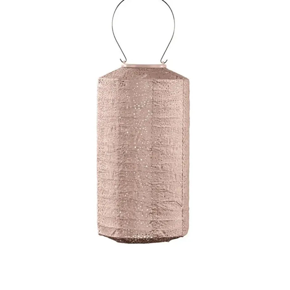 Lumiz Solar Buitenlampion - Paisley Cylinder - 18 cm - Roze