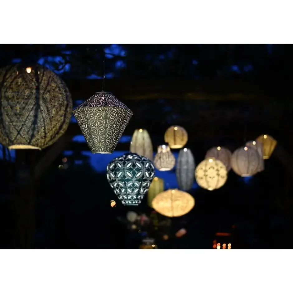 Lumiz Solar Buitenlampion - Sashiko Diamond - 28 cm - Goud